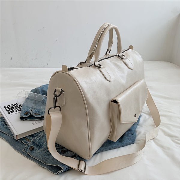 Sac de voyage en cuir femme blanc style