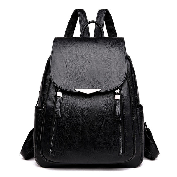 Sac à dos cuir femme tendance noir