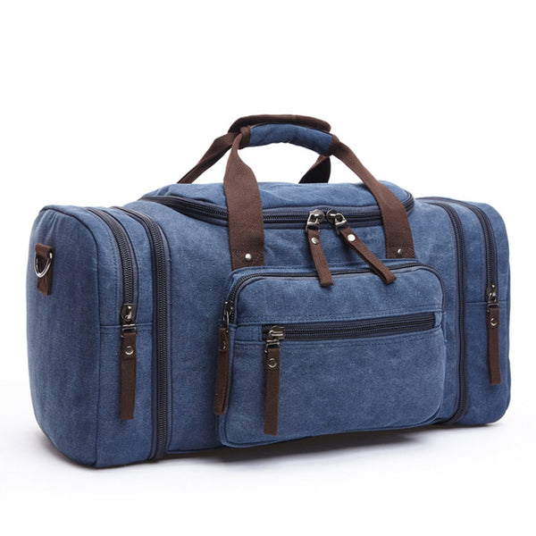 Sac de voyage vintage pour homme bleu