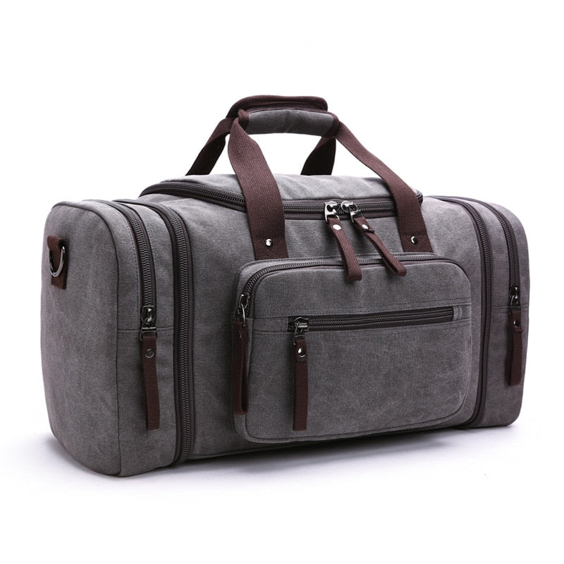 Sac de voyage vintage pour homme gris