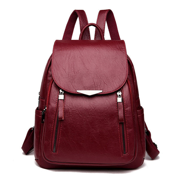 Sac à dos cuir femme tendance bordeaux