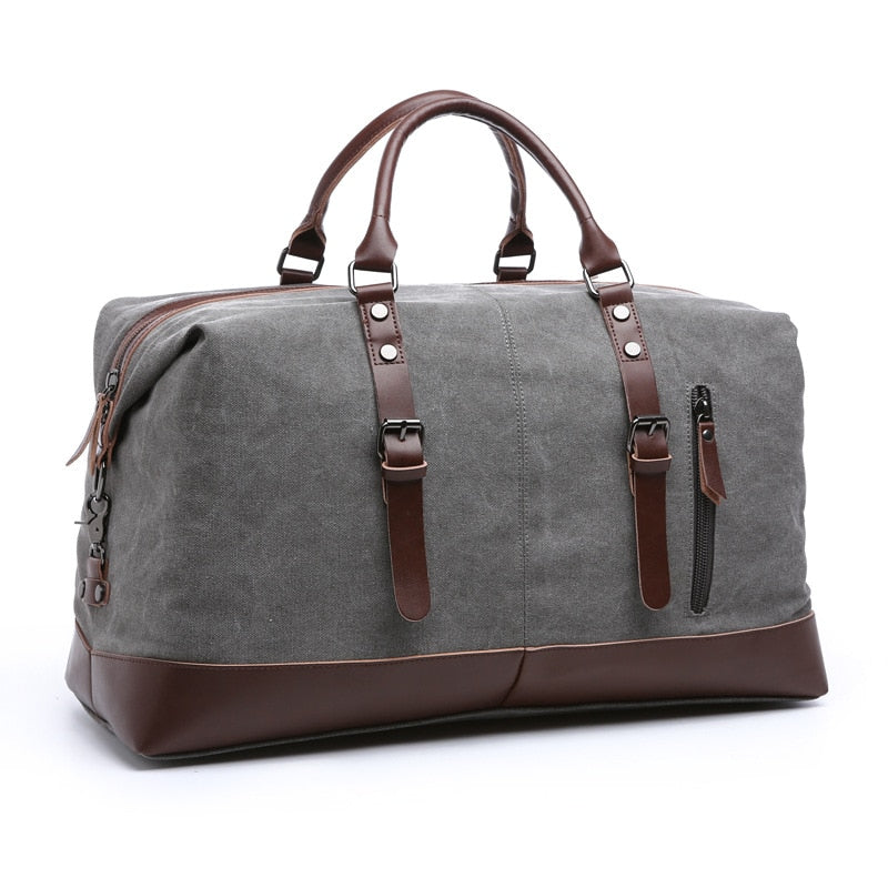 Sac de voyage en cuir homme gris