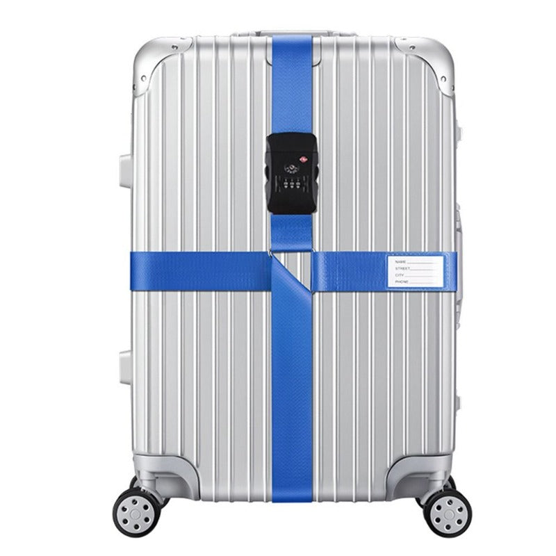 Sangle pour valise ajustable et sécurisé bleu