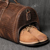 Sac de voyage cuir cabine avion compartiment chaussures