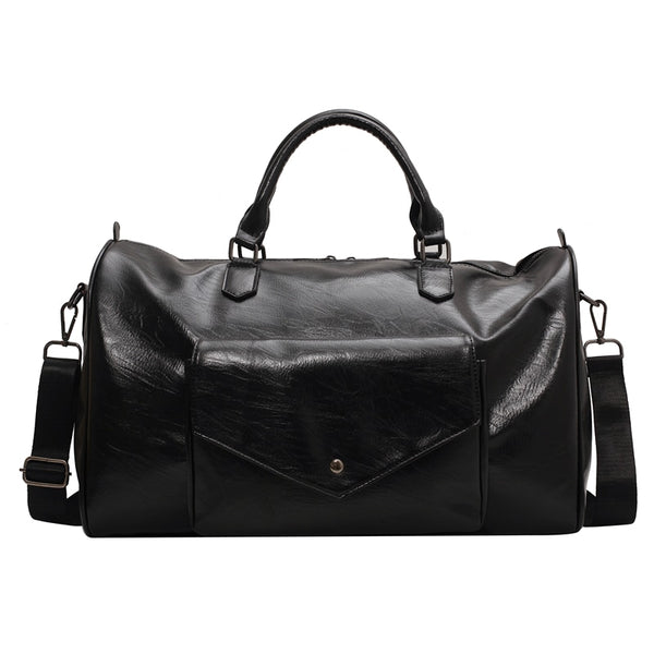 Sac de voyage en cuir femme noir