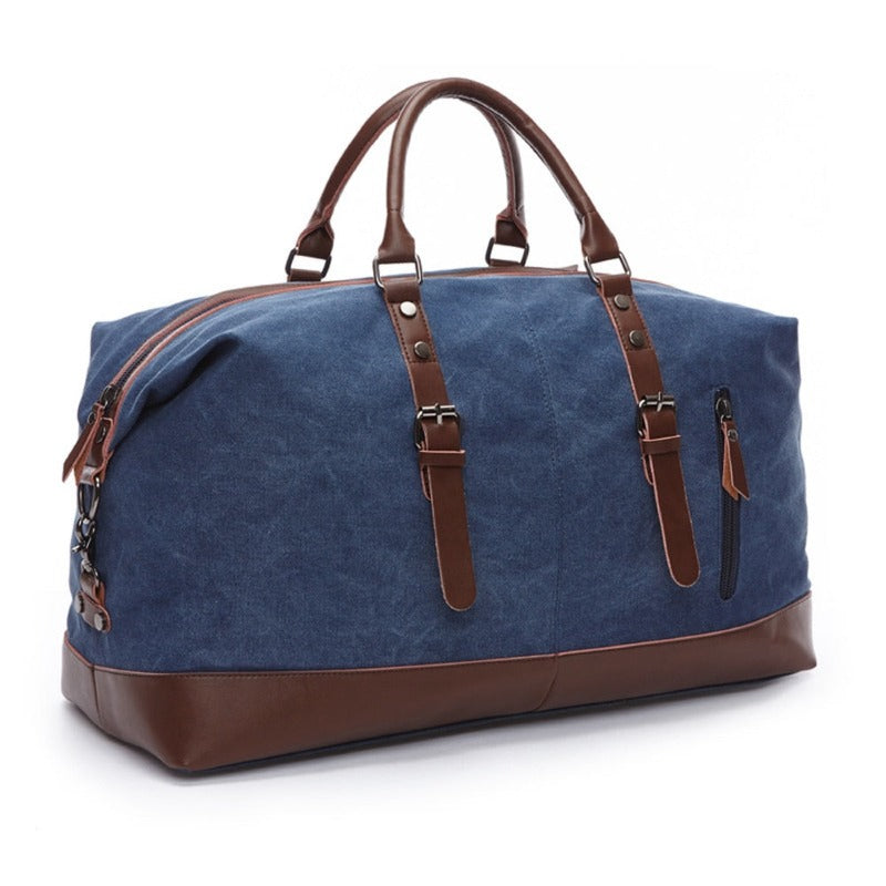 Sac de voyage en cuir homme bleu
