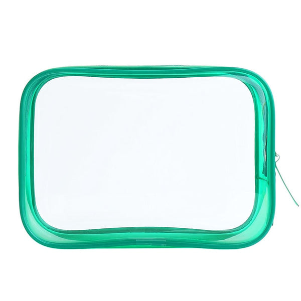 Trousse de maquillage transparente vert