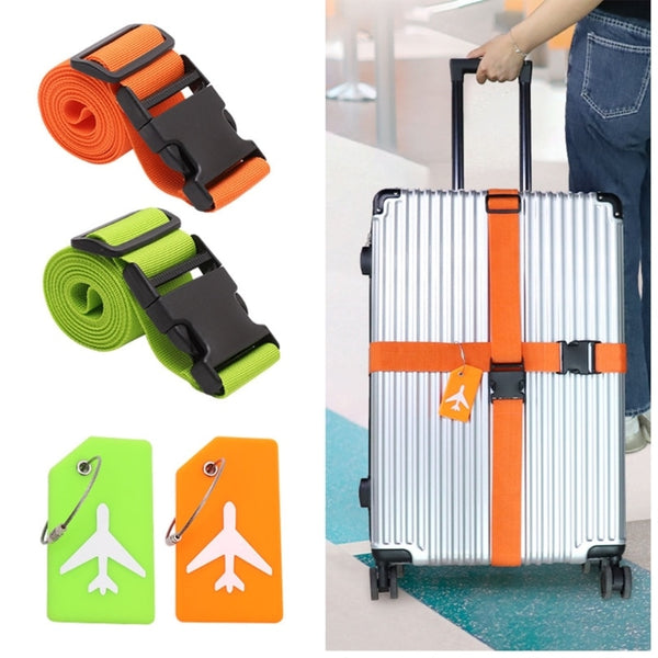 Sangle pour valise avec étiquette bagage