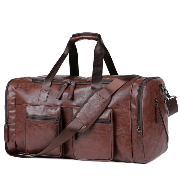 Sac de voyage homme rétro 2 poches marron