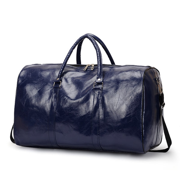 Sac de voyage cuir femme bleu