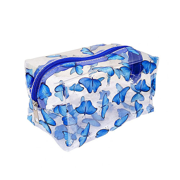 Trousse de toilette transparente bleu