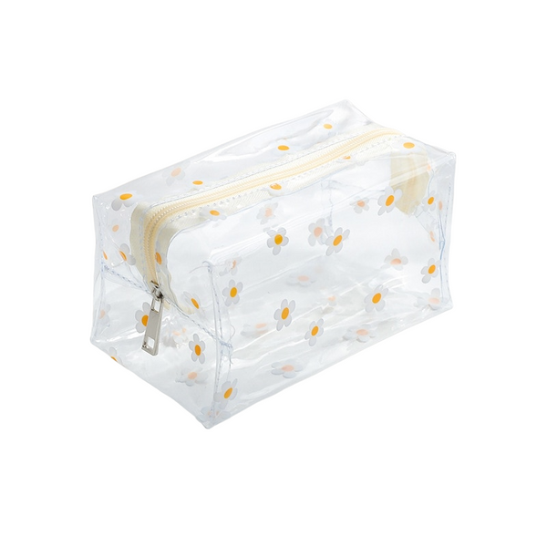 Trousse de toilette transparente jaune