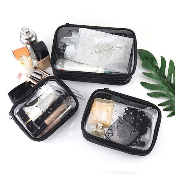 Trousse de maquillage transparente