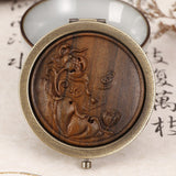 Miroir de poche en bois