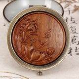 Miroir de poche en bois