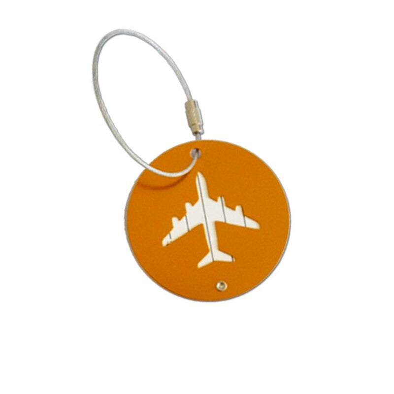 Etiquette valise avion orange