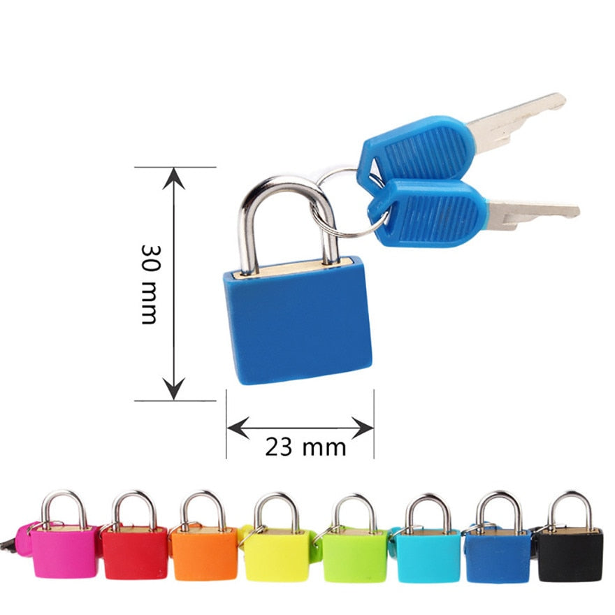 Lot de 10 petits cadenas colorés, mini cadenas de valise, cadenas à clé en  métal avec revêtement multicolore avec clés pour école, salle de sport