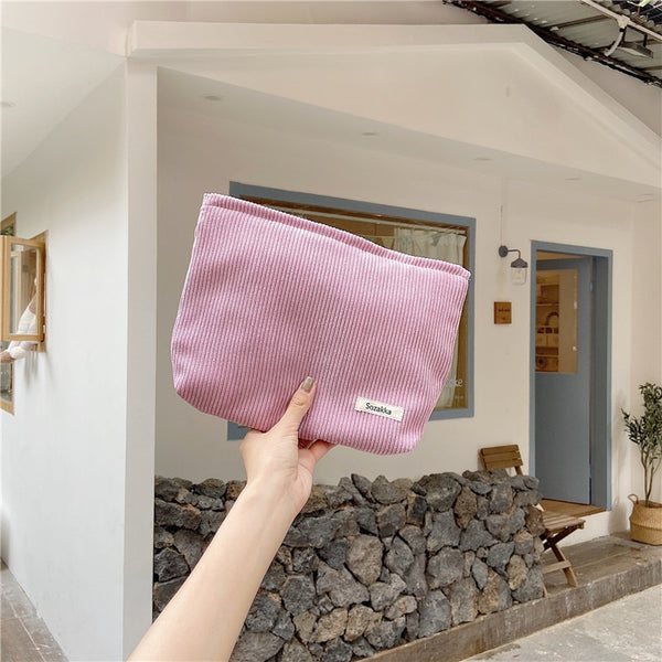 Trousse de toilette velours rose