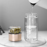 Gourde en verre avec infuseur