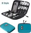 Sac de voyage pour cables USB ouvert bleu