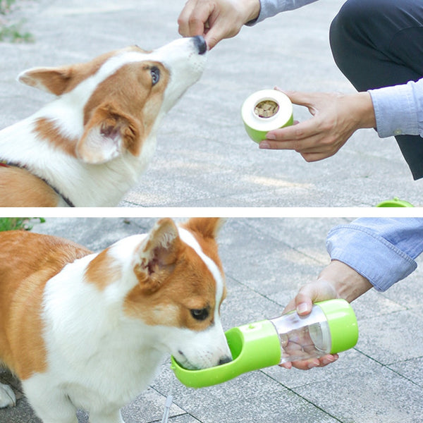 Gourde pour chien avec bol intégréGourde pour chien avec bol intégré