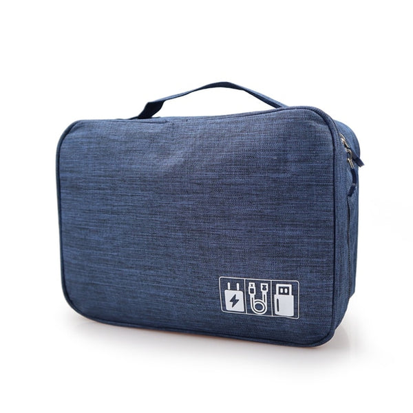 Sac de voyage pour cables USB bleu navy